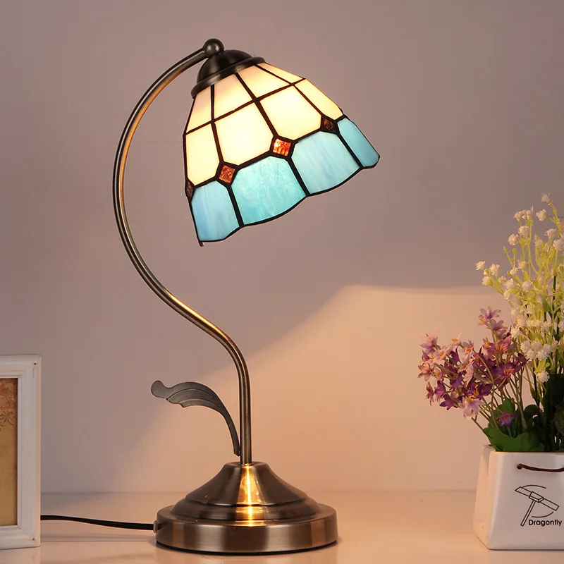 Noua Lampa De Birou Camera De Zi Dormitor Creative Lampa De Birou Marcelo Restabilirea Vechi Tiffany Desktop Lămpi Imagine 2
