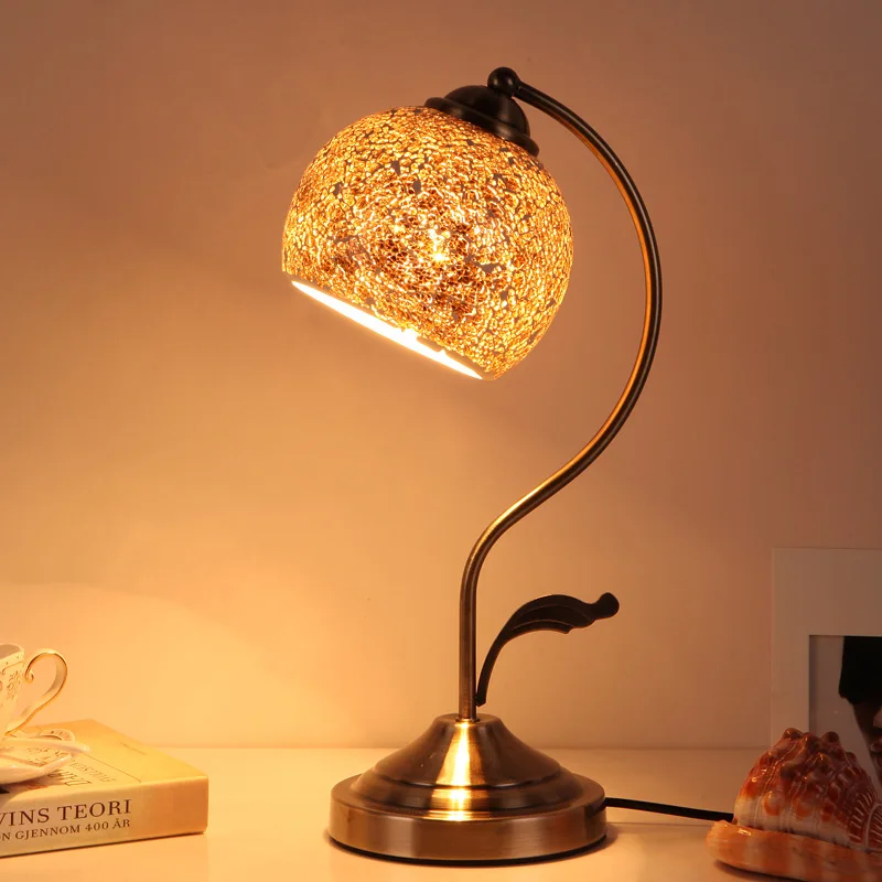 Noua Lampa De Birou Camera De Zi Dormitor Creative Lampa De Birou Marcelo Restabilirea Vechi Tiffany Desktop Lămpi Imagine 4