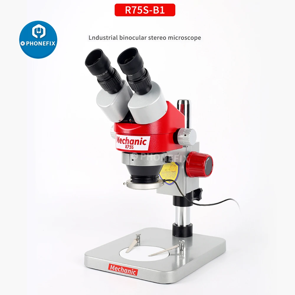 Mecanic R75S-B1 7X-45X Stereo Microscop Binocular cu Suport Metalic PCB Instrument de Lipit pentru Telefonul Mobil Reparații Microscopio Imagine 3