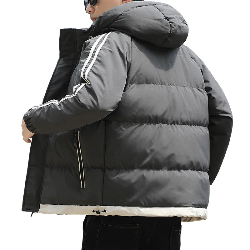 2021 Iarna cu Gluga pentru Bărbați Cald Parka Streetwear Bumbac Haine Slim de sex Masculin Jachete de Vânt Căptușit cu Strat de Mens Casual de Îmbrăcăminte Imagine 3