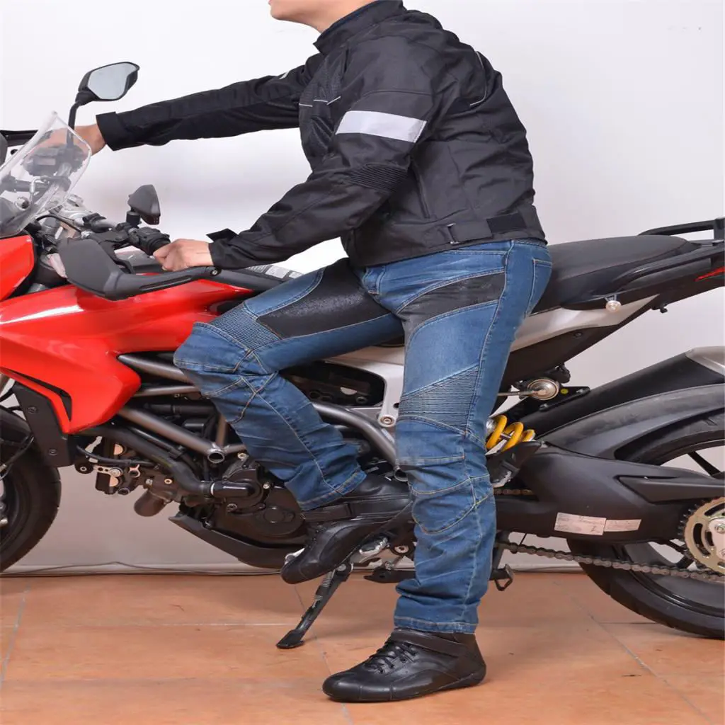 Albastru Curse de Motociclete Pantaloni cu Protectie Genunchi Tampoane de Protecție Blugi XL Imagine 1