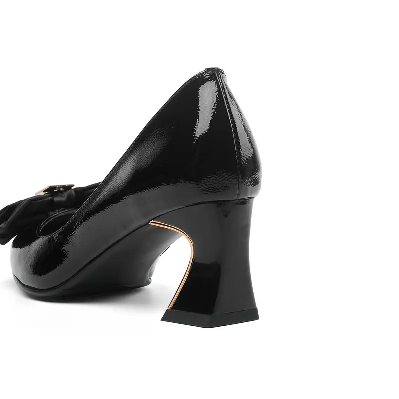 Femei din Piele Dulce Papioane, Pantofi de Femeie Primavara Toamna Slip-on Superficial Nou Poined Deget de la picior Toc Pompe Imagine 3