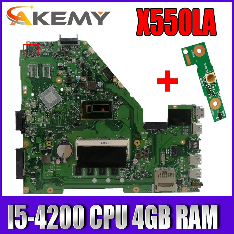 X550LA Placa de baza I5-4200 CPU 4GB RAM Pentru Asus A550L X550LD R510L X550LC X550L X550 laptop Placa de baza X550LA Placa de baza de Test OK Imagine 1