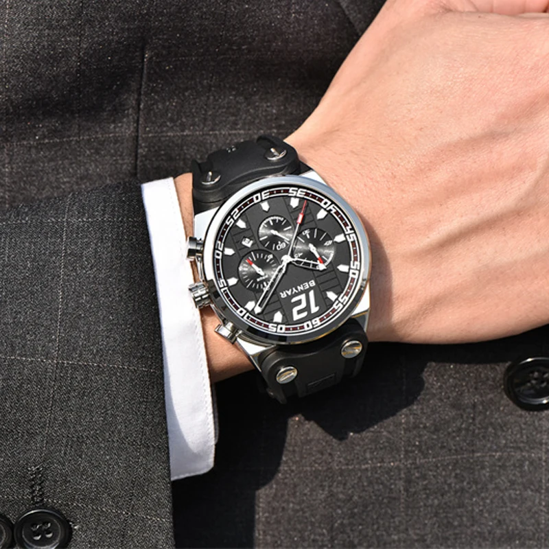 2021 Noua Moda Bărbați Ceas Cauciuc Ceasuri de mână de Brand de Top de Lux Sport Cuarț Ceas pentru Bărbați Ceas Masculin Cadouri reloj hombre Imagine 2