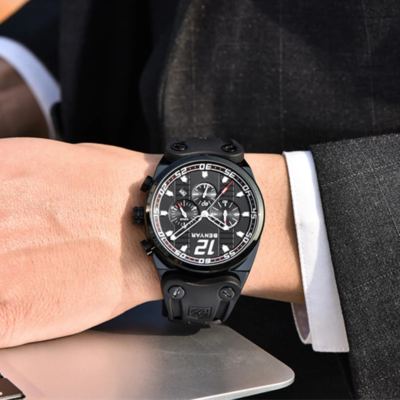 2021 Noua Moda Bărbați Ceas Cauciuc Ceasuri de mână de Brand de Top de Lux Sport Cuarț Ceas pentru Bărbați Ceas Masculin Cadouri reloj hombre Imagine 3