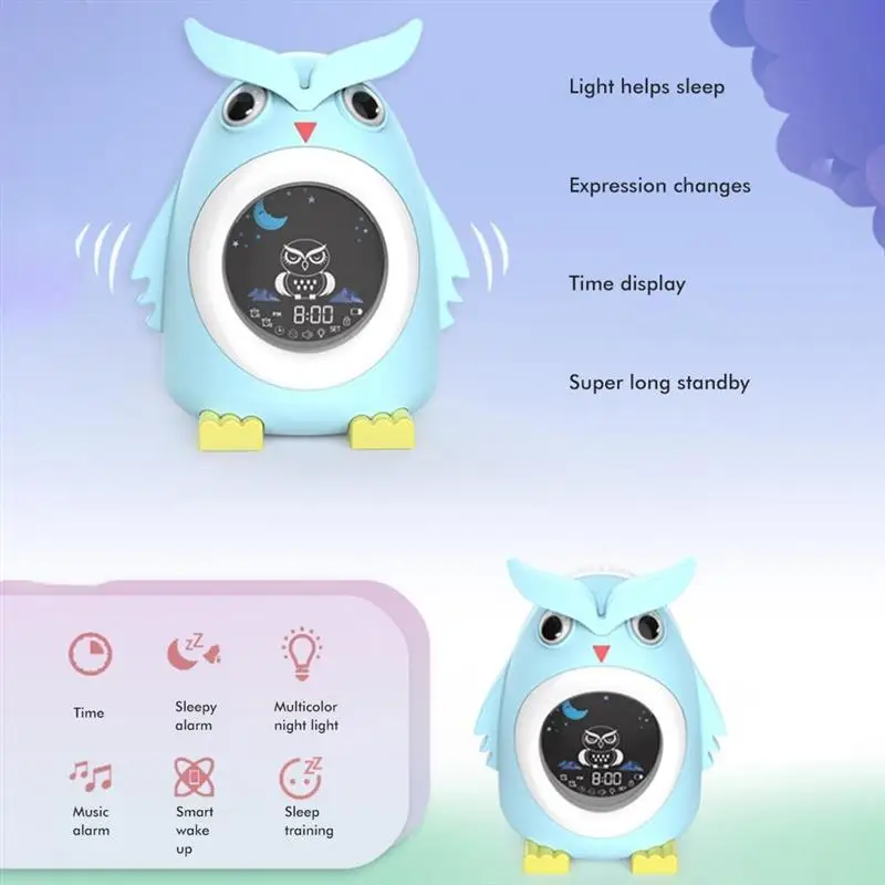 Copii Bufnita Ceas Deșteptător LED-uri Culoare Lumina Electronic Digital Ceas cu Alarmă USB de Încărcare Ceas Drăguț Decorațiuni interioare Accesorii Imagine 3