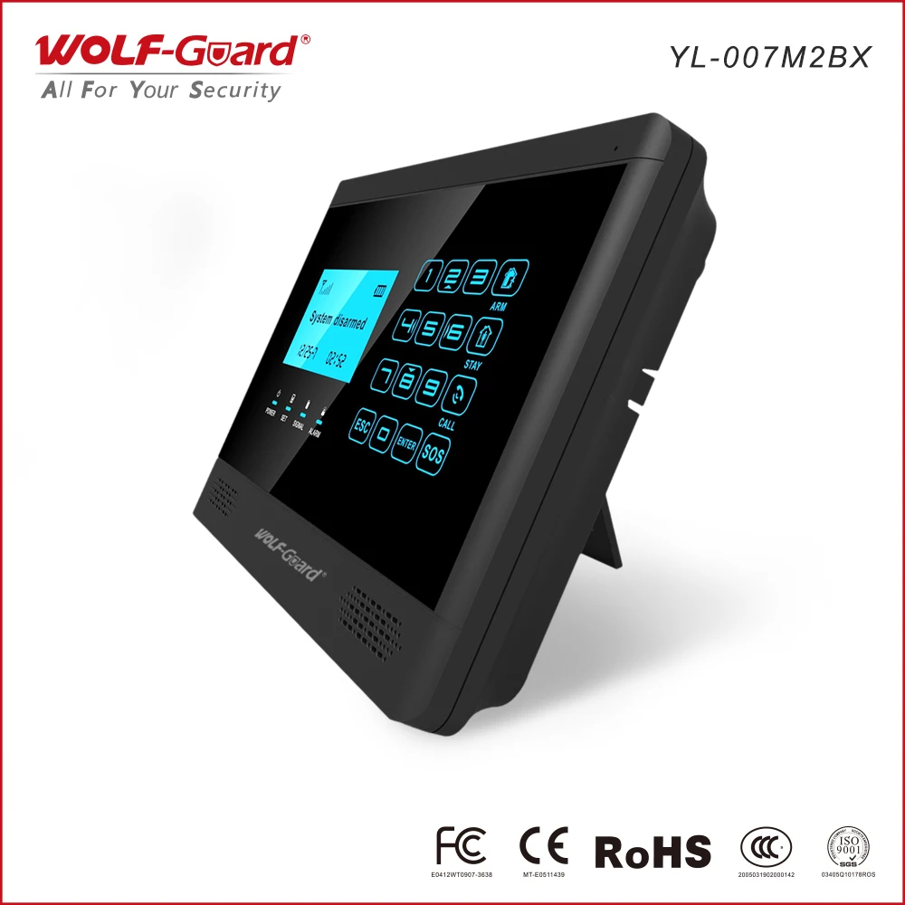 Wolf-Guard LCD Wireless GSM SMS-uri de Alarmă Acasă de Securitate Antiefractie Sistem Solar Sirena PIR Detector de Mișcare Senzor de Usa de Control de la Distanță Imagine 0