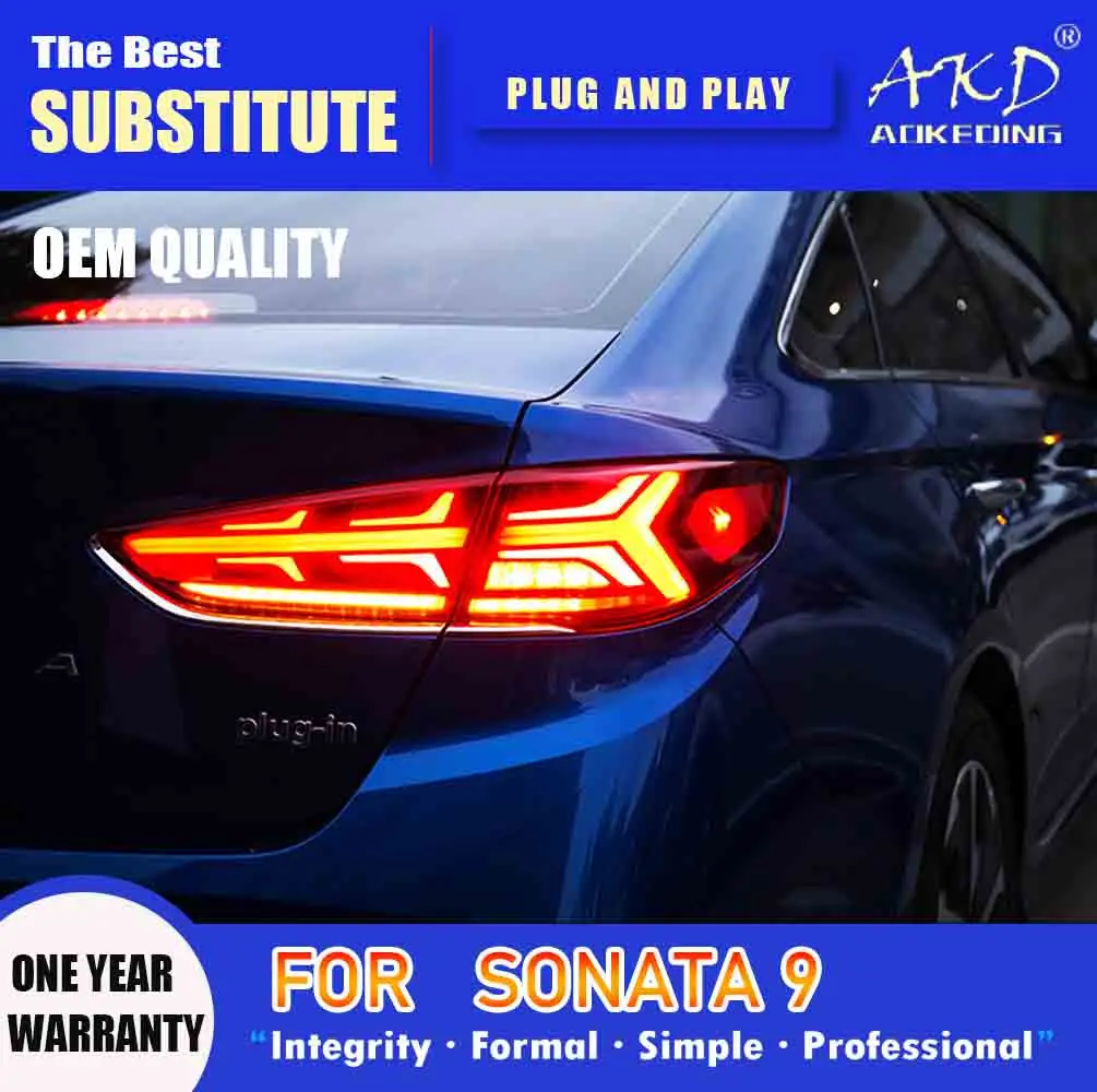 AKD Lampa spate pentru Sonata 9 LED Tail Light 2017-2018 Sonata 9 Ceață Spate Frână de Semnalizare Accesorii Auto Imagine 3