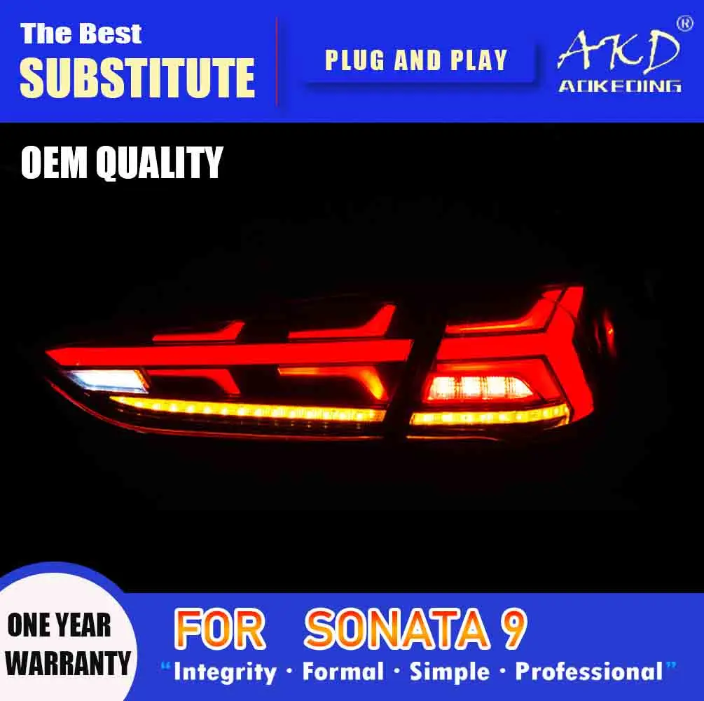 AKD Lampa spate pentru Sonata 9 LED Tail Light 2017-2018 Sonata 9 Ceață Spate Frână de Semnalizare Accesorii Auto Imagine 4