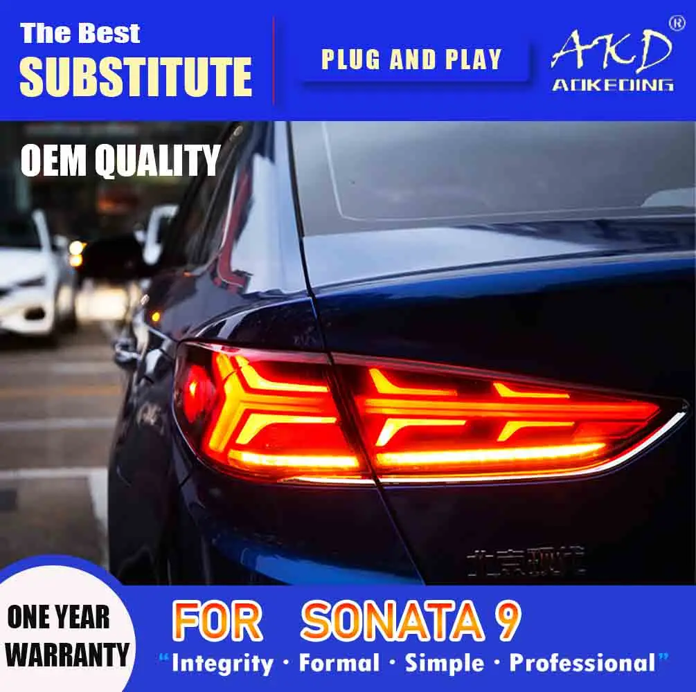 AKD Lampa spate pentru Sonata 9 LED Tail Light 2017-2018 Sonata 9 Ceață Spate Frână de Semnalizare Accesorii Auto Imagine 5