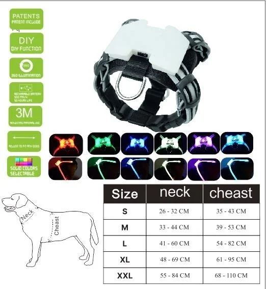 Câinele led rgb guler pentru câini de talie mare Reflectorizante Cablajului Inclusiv Multicolore LED Fibra Imagine 3
