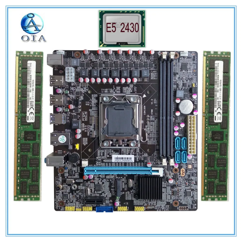 Placa de baza Noua placă de bază Desktop X 78 LGA 1356 cu E5 2430 + 8G(4G*2)RAM stabilit M. 2 ddr3 ecc ram port 32G USB3.0 M ATX Imagine 1