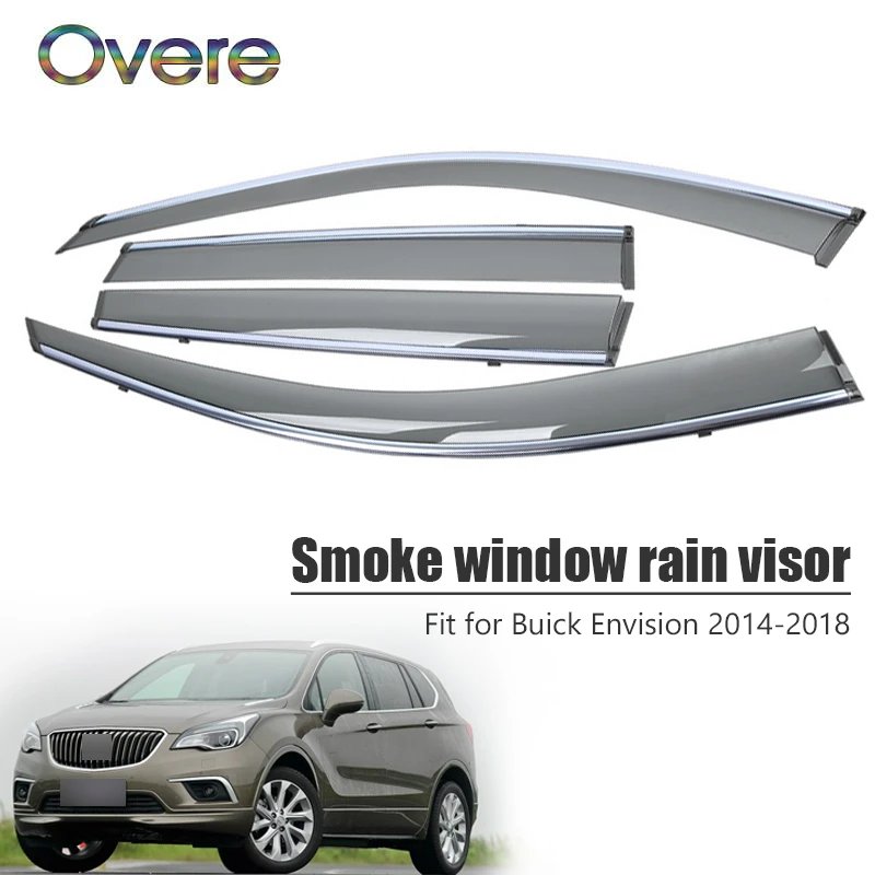 Overe 4buc/1Set Fum Fereastra Ploaie Vizor Pentru Buick Envision 2016 2017 2018 ABS Copertine Adăposturi Garda Accesorii Imagine 3