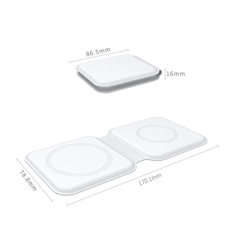 Pliere încărcător wireless Dual dispozitiv încărcător Ceas Magnetic Pentru iPhone 12 Pentru iWatch călătorie în aer liber încărcare rapidă de tip c usb Imagine 1