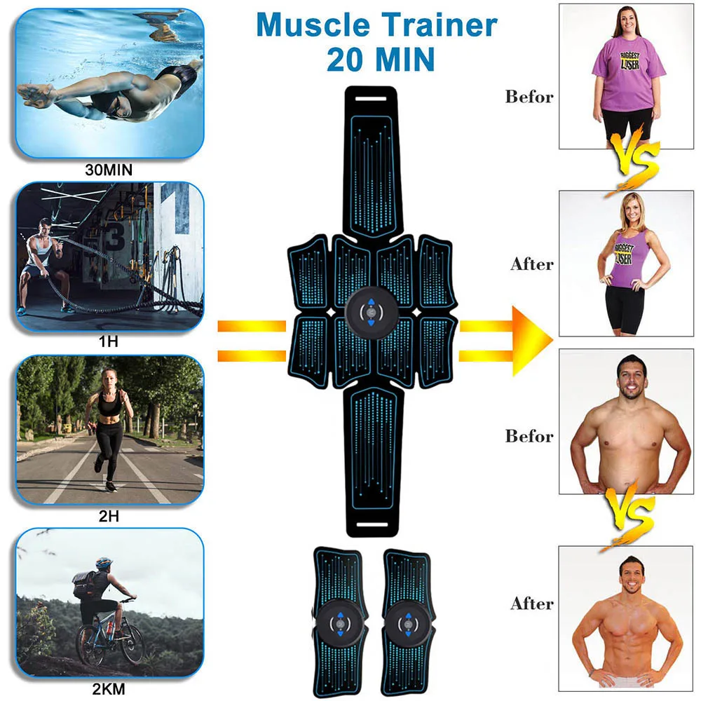 EMS Reîncărcabilă Abdominale Electromagnetice de Stimulare A Mușchilor Antrenor ABS Sală de fitness Abdomen Musculare Exercitii de Fitness Echipamente Imagine 0