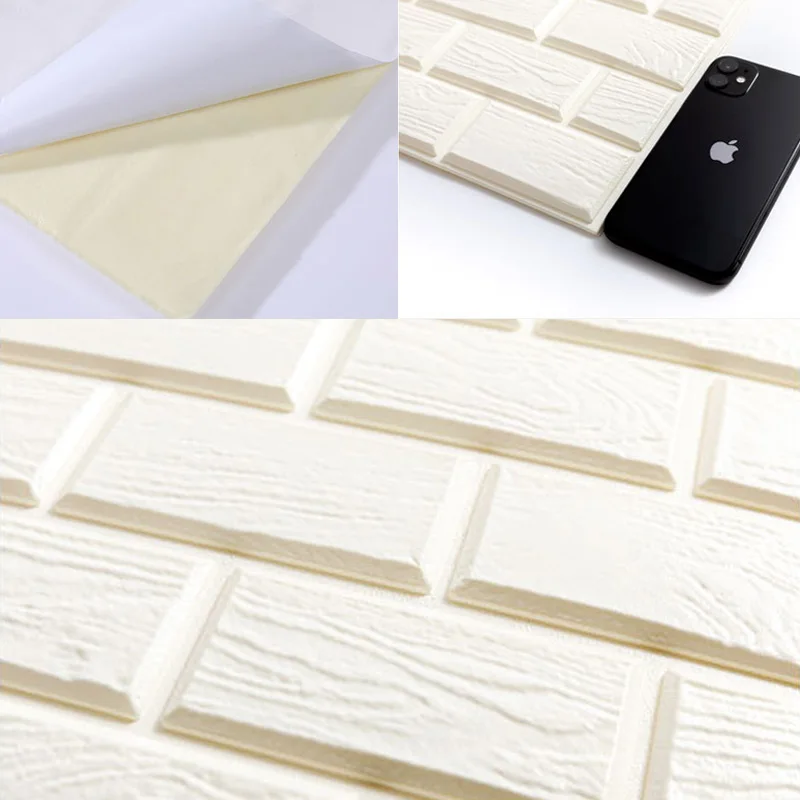 16pcs 3D Brick Perete Autocolante Tapet Decor Spuma Impermeabil Perete care Acoperă Tapet Pentru Copii Camera de zi DIY Fundal Imagine 0