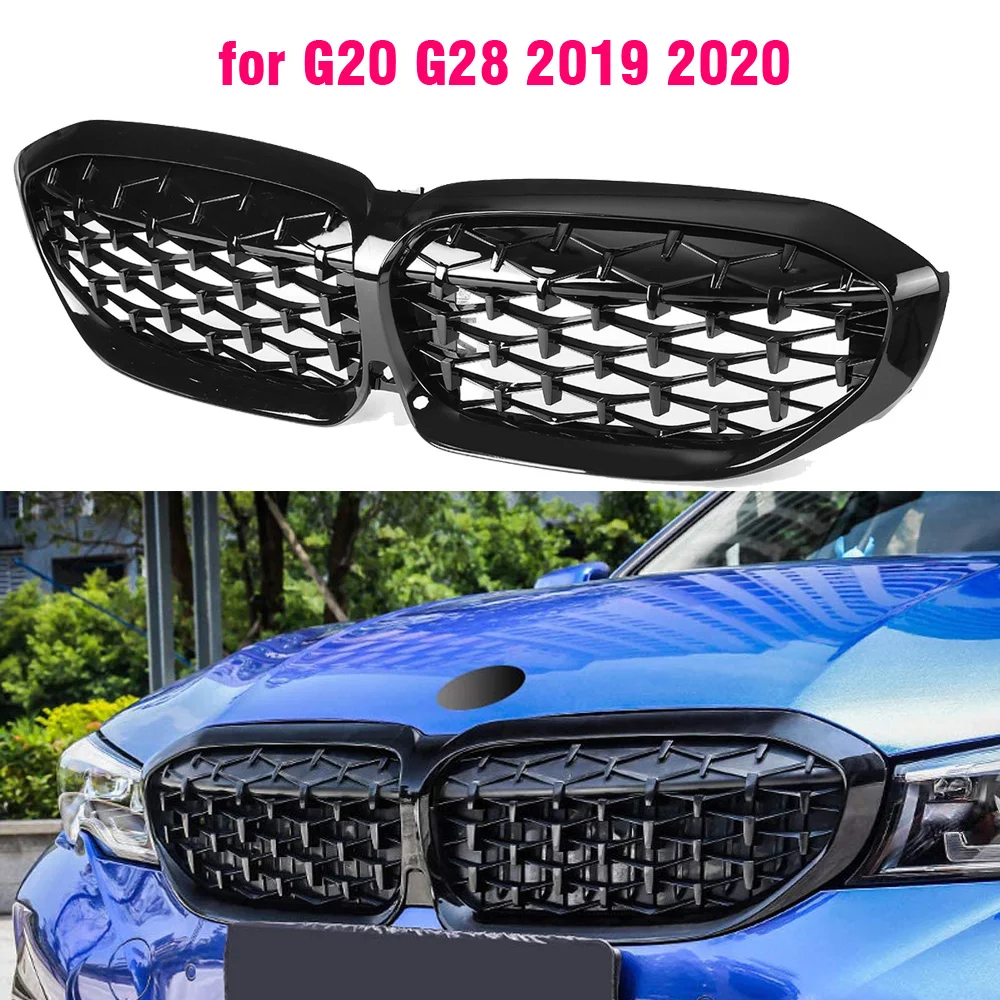 Noul Seria 3 G20 G28 Diamant Stil de Înlocuire Grila Auto prelungire Bara Fata Gratar Pentru BMW G20 2019 2020 Accesorii Auto Imagine 2