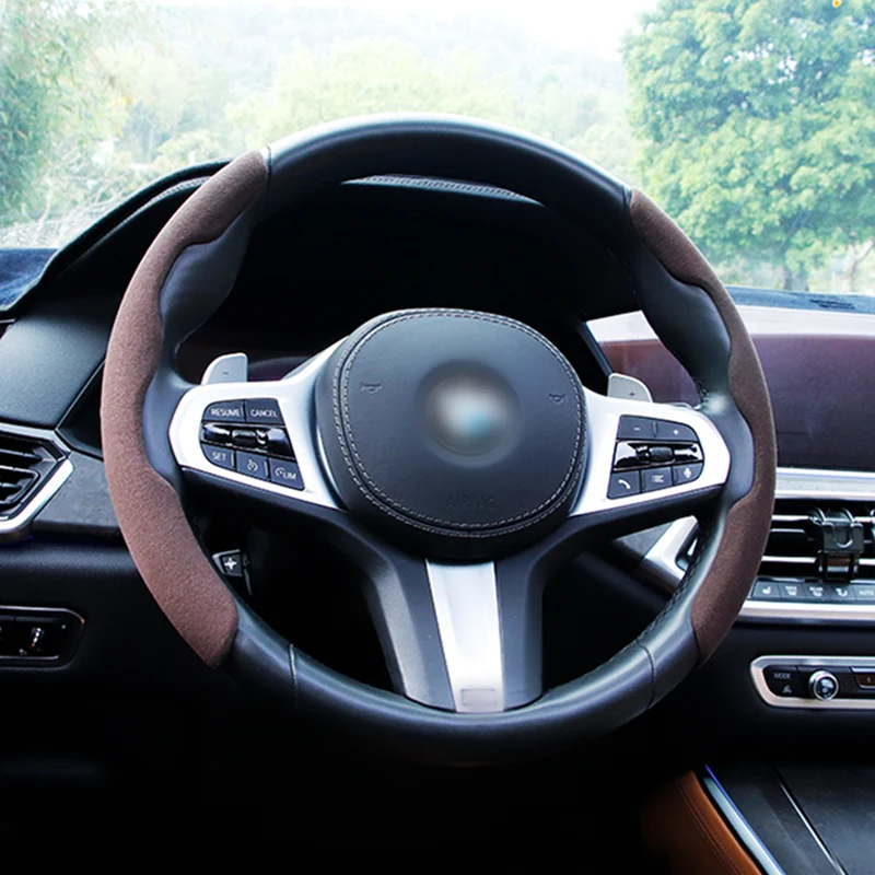 Masina Capac Volan Decor Interior Respirabil, Anti-Alunecare, Alcantara Modificarea Accesorii Pentru BMW seria 3, Seria 5, X3 X5 X6 Imagine 3