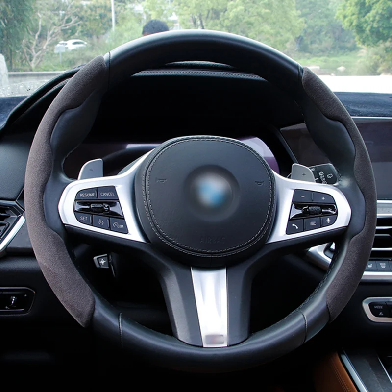Masina Capac Volan Decor Interior Respirabil, Anti-Alunecare, Alcantara Modificarea Accesorii Pentru BMW seria 3, Seria 5, X3 X5 X6 Imagine 4