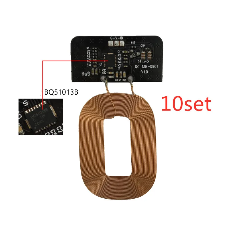 10set de Înaltă calitate TI chip wireless de încărcare modul receptor PCB circuit bobina de telefon mobil built-in de modificat DIY program Imagine 2