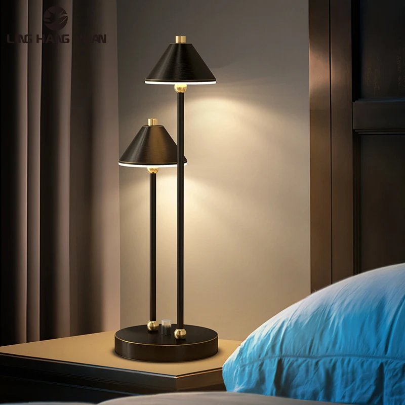 Moderne de Masă Led Light Black&Gold Cupru Lectură Lampă de Masă pentru Living Dining Dormitor Noptieră Lumina corpurilor de Iluminat 14W Imagine 4