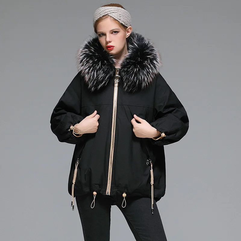 Moda De Iarna Noi Alb Rață Jos Jacheta Femei Scurta Guler De Blană Parker Coreean Gros Sacou Cald En-Gros Imagine 0