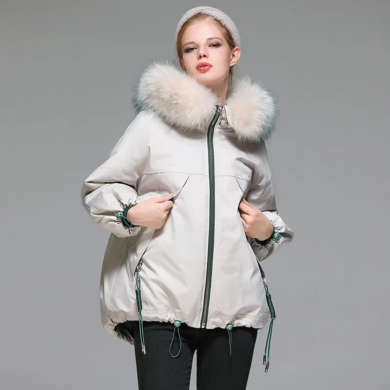 Moda De Iarna Noi Alb Rață Jos Jacheta Femei Scurta Guler De Blană Parker Coreean Gros Sacou Cald En-Gros Imagine 3
