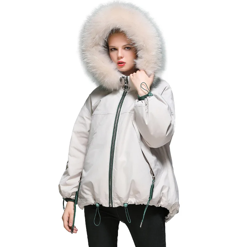 Moda De Iarna Noi Alb Rață Jos Jacheta Femei Scurta Guler De Blană Parker Coreean Gros Sacou Cald En-Gros Imagine 4