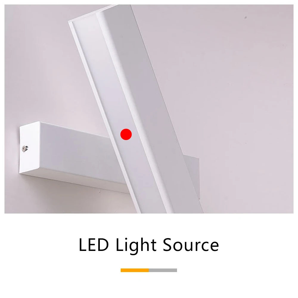 SANDIY Nordic Rotativă de Perete Lampi LED de Interior, Corpuri de iluminat pentru Living Noptiera Culoar de Aluminiu Minimalist de Perete de Lumină Alb-Negru Imagine 4