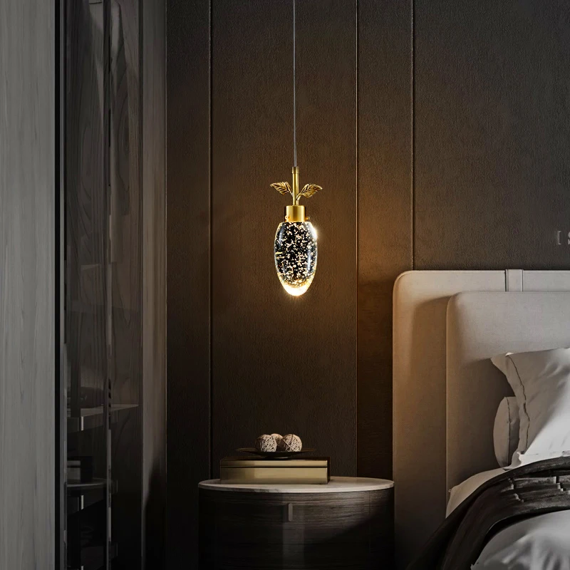 Dormitor Cupru Pandantiv Lumini Post Modern De Lux Creative Decor Interior De Cristal Lampă De Agățat Pentru Restaurant Bar Scari Imagine 3