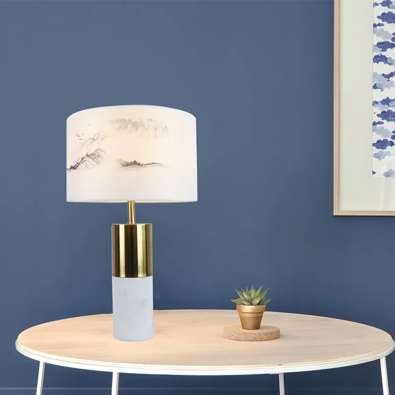 Și Contemporan Marmură Lampa Nordic Ins Podoabă Dormitor Exemplu Camera De Zi Camera De Studiu Lămpi De Noptieră En-Gros Imagine 4