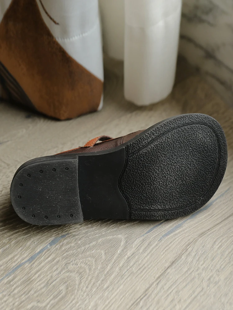 Femei Din Piele Mary Janes Scăzut De Pantofi Pentru Femei De Primavara Pompe De Curea Glezna Pantofi Handmade Piele Femei Pantofi 2021 Negru Imagine 1