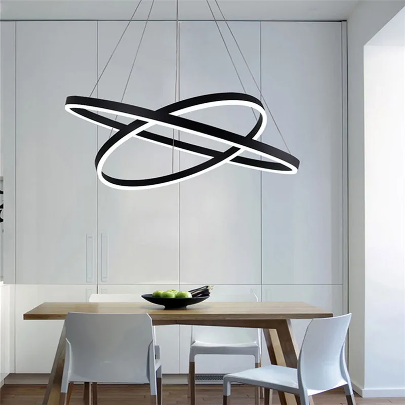 2021 NOU Candelabru Simplu Acrilice Modern Living Lampă cu Led-uri Creative Restaurant Dormitor Birou de Studiu Inel de Lumina Imagine 5