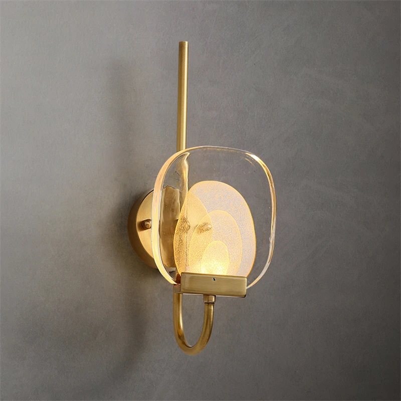 Modernă cu LED-uri lampă de Perete design de sticlă lumină wandlamp lumini de aur pentru pat cameră living decor Pentru casa de iluminat Interior luxuary AC Imagine 2