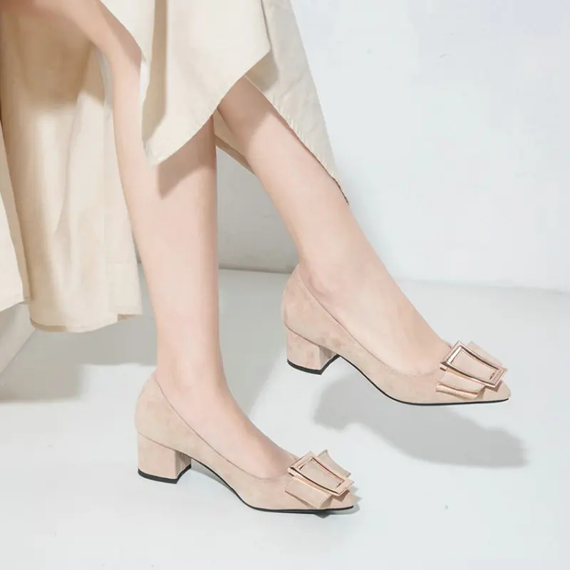 Vara noi Slip-on pantofi de Pompe de Femei gros pantofi cu tocuri de Femeie Indesata a Subliniat toe pompe de pantofi Femei Dimensiunea 33-43 papuci de casă Imagine 1