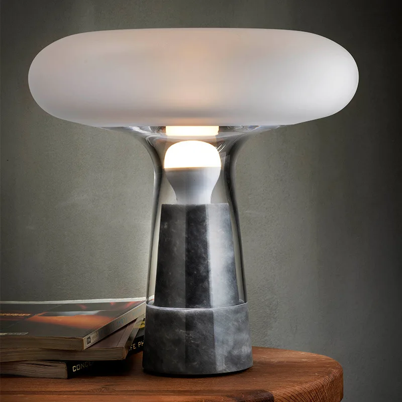 Europa modernă fier condus de sticlă lampada da tavolo lampara escritorio lampă de noptieră Imagine 2