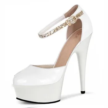 15cm super sexy cu toc înalt pantofi de cristal sandale pantofi de performanță 6 inci de la picioare printesa pantofi de dans