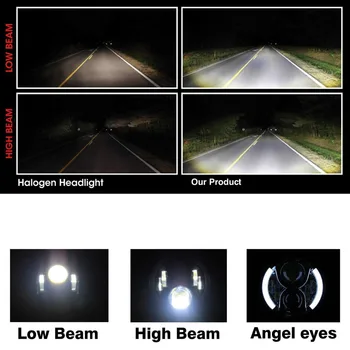 7 Inch 48W Rotund LED lumini Faruri Introduce Unghiul Ochii pentru Jeep Wrangler JK TJ LJ 1997 - (Pachet de 2)