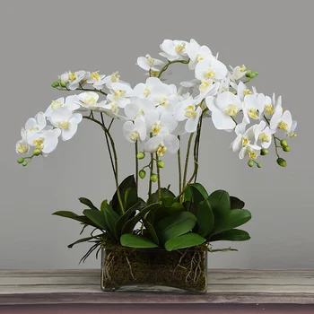 Artificiale Phalaenopsis Pu Simt De Înaltă Calitate Orhidee, Bonsai, Flori False Chinezesc De Lux Lumina Living De Luat Masa Decor De Masă