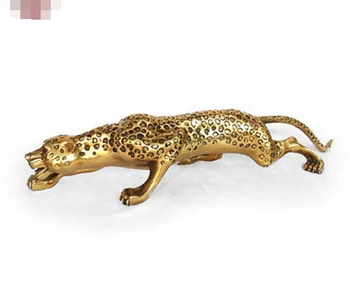 Creatie Ornamente de Meserii Decor 35CM Mare de ALAMĂ Colecta de Leopard, Panteră, Ghepard Rula Statuie decor din alama puncte de vânzare fabrica