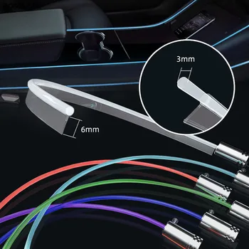 Decora Inter Lampa de Control App Pentru Tesla Model 3 2019 2020 2021 Inter Auto de Lumină Ambientală 24 De Culori RGB LED Strip Lumini de Neon
