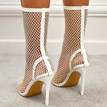 Dimensiune Mare Femeie Pompe De Sandale Cu Toc Cizme De Moda Pietre Tocuri Inalte 2022 Plasă De Sexy Partid Pantofi De Vara Pentru Femeie Pantofi