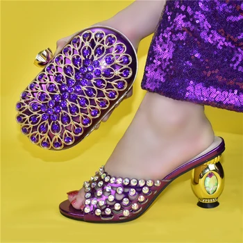 Doershow noua moda ROȘIE italiană Pantofi Cu Saci de Potrivire Femeile Africane Pantofi si Genti Set Pentru Bal Petrecere de Vara Sandale HGR1-1