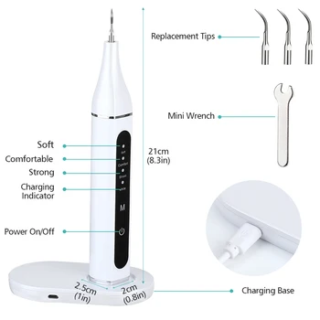 Electric Wireless Cu Ultrasunete Detartraj Dentar Albire Dinti Calcul Tartru Remover Instrumente Curat Dinte Pata Îngrijire Orală