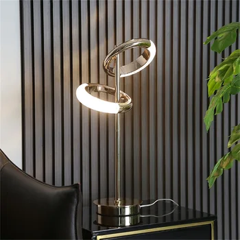 Hongcui Nordic Creative Lampa de Podea de Iluminat Modern cu LED-uri Rotund Inele Decorative pentru Casa de Locuit Pat Cameră