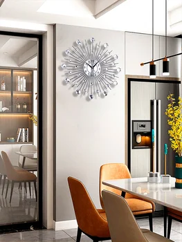 Metalice de mari dimensiuni Ceas de Perete de Arta Minimalist Nordic Cuarț Moda Ceasuri Creative Tăcut Digitale de Lux Home Decor pentru Camera de zi