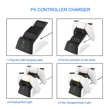 Nou Pentru Controller Wireless Dual Charger pentru DualSense încărcător Stație de Andocare cu LED Indicator NE Plug Adaptor AC