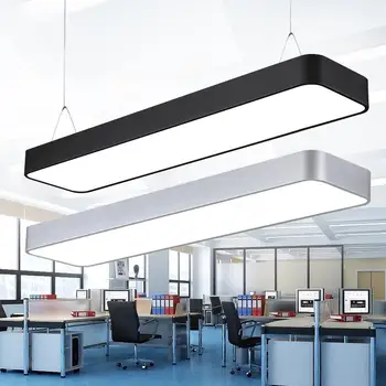 Noul Birou Pandantiv Lumini LED Strip Lumină Agățat de Sârmă Moderne Dreptunghiulară Studio Magazin Supermarket Inginerie Hotel Lămpi