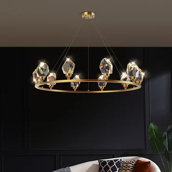 Noutate de Cristal Pandantiv Lumini LED-uri de Lux de Cupru Pentru Restaurant Hotel Apartment Nordic Atmosfera Interioară Creative Hanglamp