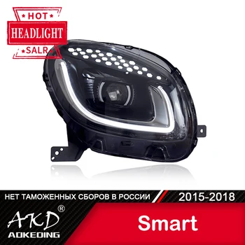 Pentru Masina Smart 451 Lampă de Cap-2018 Accesorii Auto Ceata Lumini de Zi de Funcționare Lumina DRL H7 LED Bi Xenon Bec Inteligent 453 Faruri